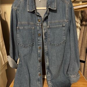 Good American Blue Button Down Shirt